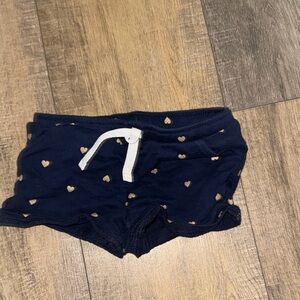 Carter's Navy shorts with Gold Heart Accents
